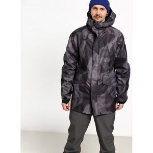 ThirtyTwo Deep Creek Snowboard Jacket Men's Large Grey/Black Camo Waterproof Ski